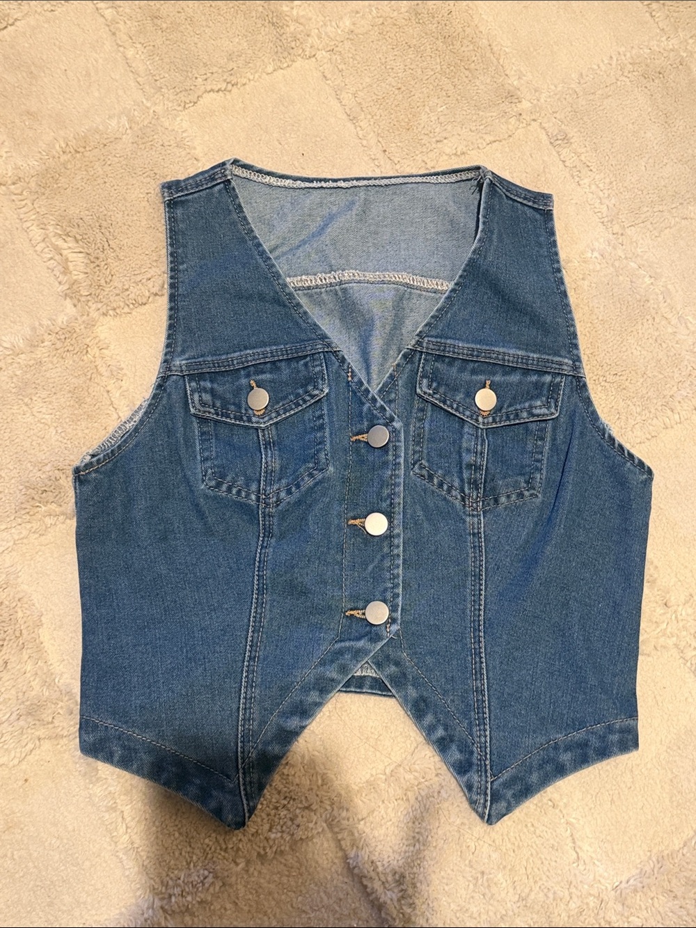 Classic Blue Denim Vest for Women - Sleeveless Jean